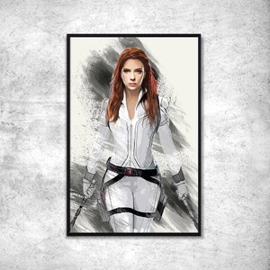 Poster di Black Widow con Natasha Romanoff della Marvel. Poster da parete Marvel e Scarlett Johansson. Idea regalo originale.