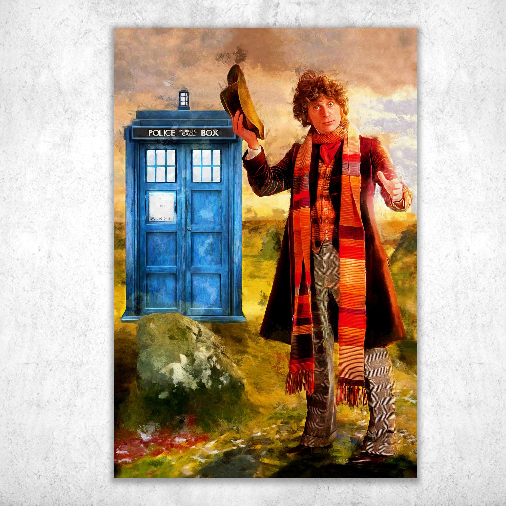 Doctor Who Poster Tardis. Tom Baker Doctor Who Time Lord Wall Art ...