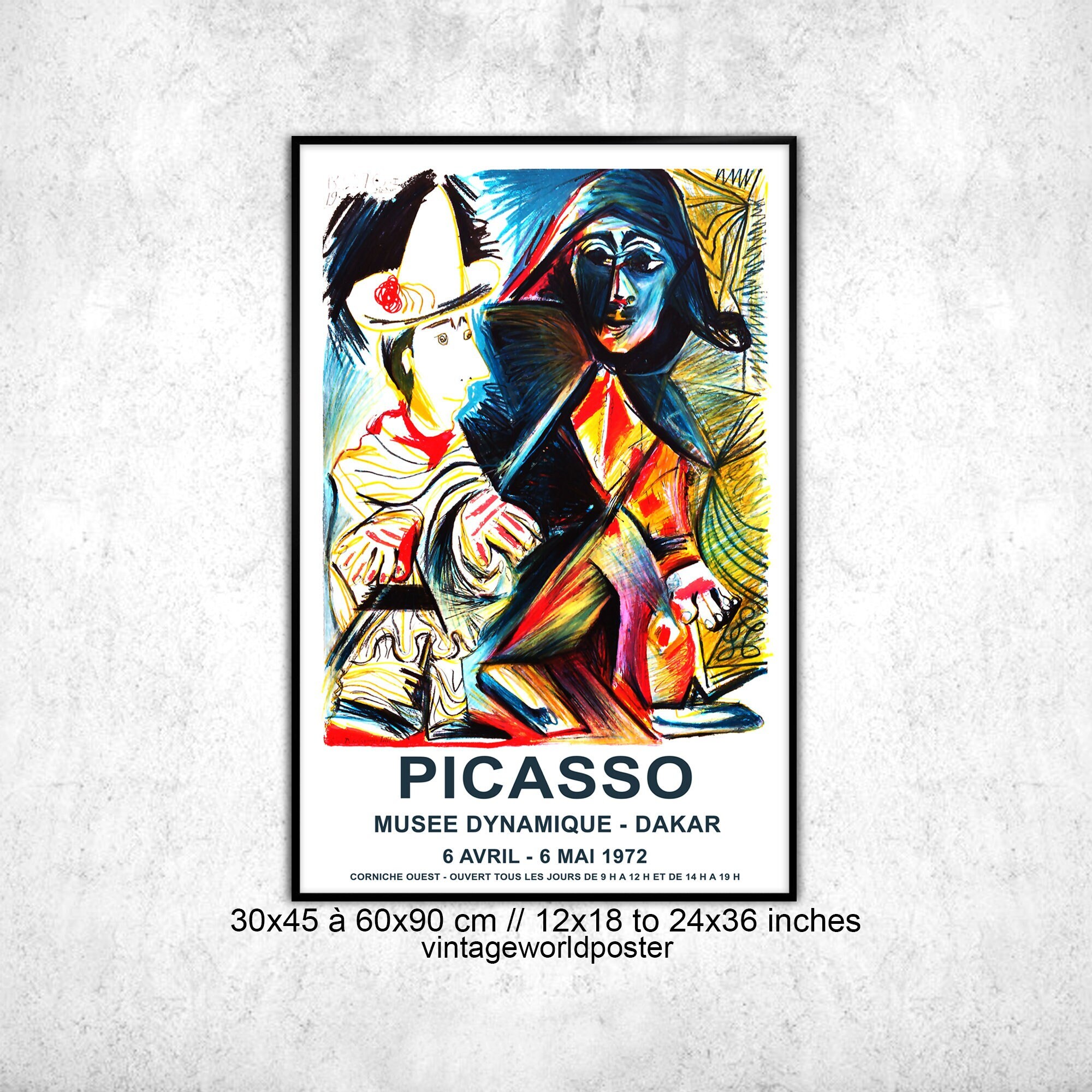 Picasso Guernica Aufkleber, Feuer und schreiender Mann, berühmtes
