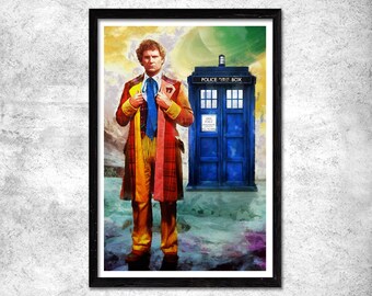 Doctor Who Poster Tardis. Colin Baker Doctor Who Time lord wall art poster . Doctor Who decoration Original gift idea