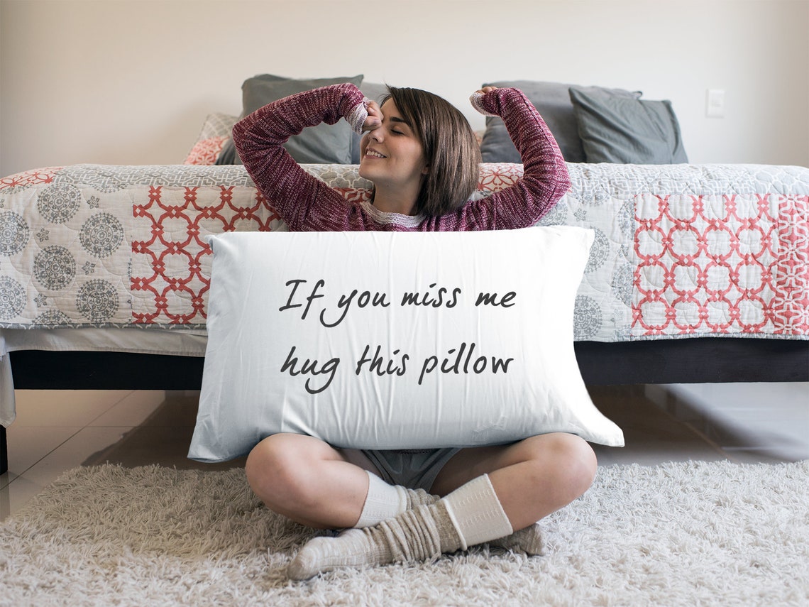 If you miss me hug this pillow Long Distance Boyfriend Gift Etsy