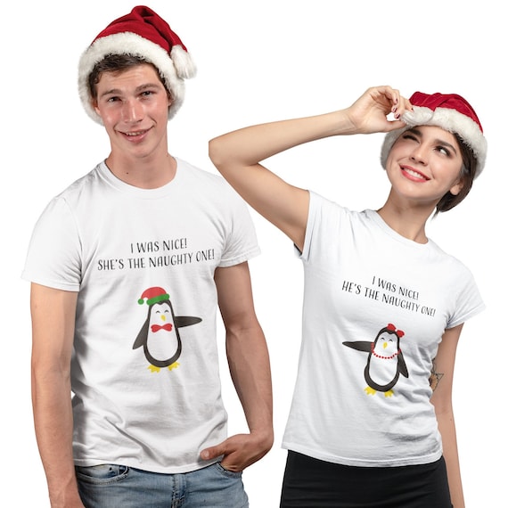 Kerst koppels Shirts ik was leuk T 