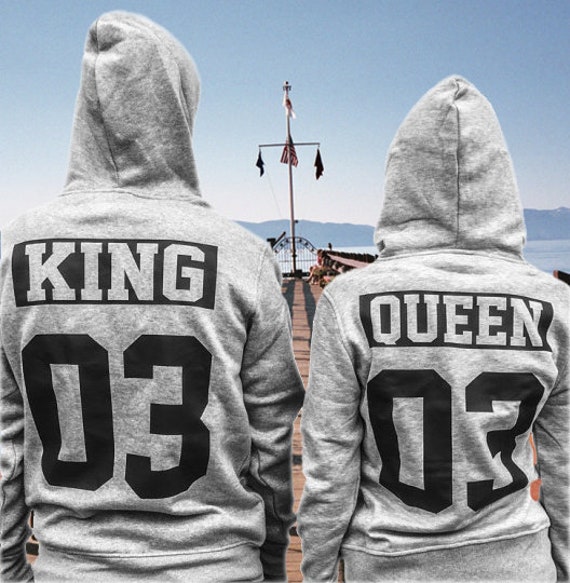 King And Queen Matching Sweaters Couple Hoodies King Queen Etsy