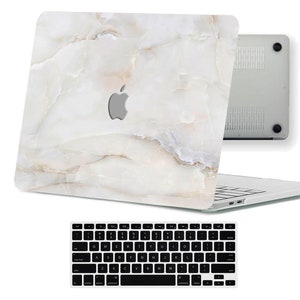 Classic White Jade Marble Stone Vein Painting Hard Rubberized Art Natural Grain Laptop MAC Case Cover for MacBook Air Pro 13/14/15/16 Kb image 5