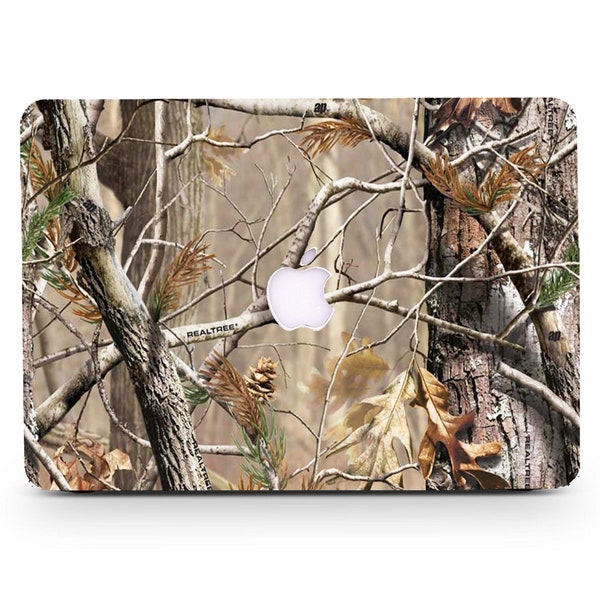 Real Tree Camouflage Design Hard Case Leaves Custom Paint Hard Rubberized Laptop Shell for Macbook Air 11/13 Pro 13/15/16  +Keyboard Skin