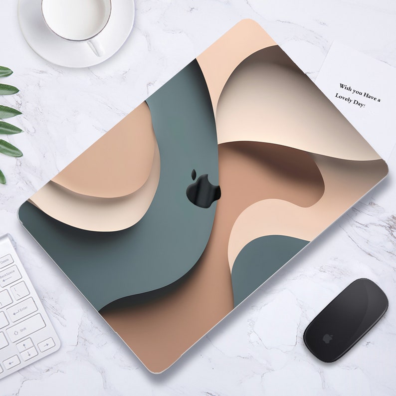 Illustration Overlays Painting Hard Rubberized Case Minimalist Abstract Modern Artwork Laptop MAC Cover for MacBook Air Pro 13/14/15/16 Kb image 1