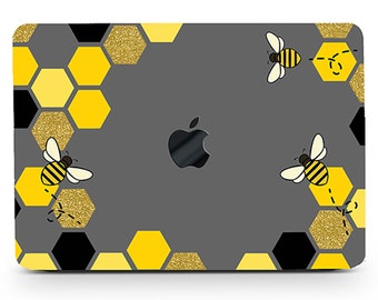 Vintage Art Hard Case Laptop Shell Neutral Print Bee Honeycomb Painting Rubberized Cover for Macbook Air 11/13 Pro 13/15/16 2008-2020 +kb