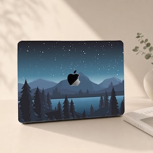 Starry Night Mountain Forest Laptop Case for Macbook Pro Air 13/14/15/16