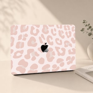 Light Pink Leopard PrintMacbook Air Case, Blush Cheetah Rubberized Mac Pro Cover