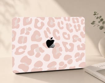 Light Pink Leopard PrintMacbook Air Case, Blush Cheetah Rubberized Mac Pro Cover
