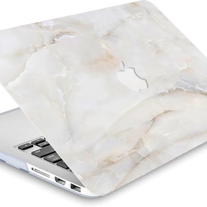 Classic White Jade Marble Stone Vein Painting Hard Rubberized Art Natural Grain Laptop MAC Case Cover for MacBook Air Pro 13/14/15/16 Kb image 4