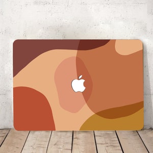 Brown Overlays Organic Illustration Painting Hard Case Modern Geometric Art Rubberized Laptop Cover for Macbook Air Pro 11/13/14/15/16 +kb