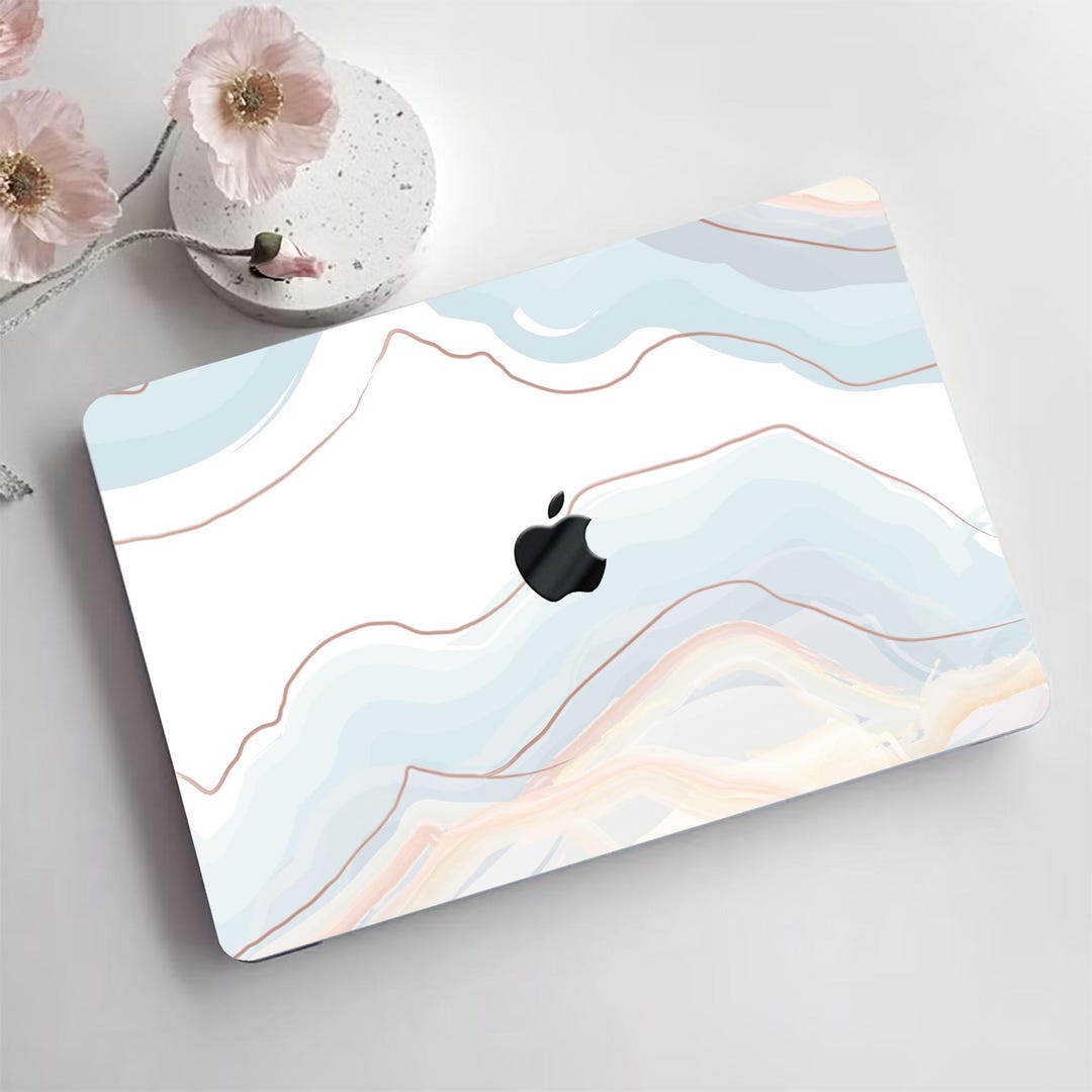Watercolor Marble MacBook Case | Abstract Wavy Lines Laptop Cover - Etsy