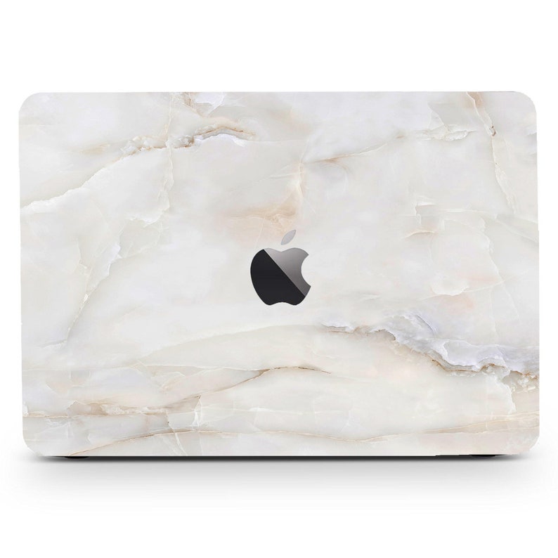 Classic White Jade Marble Stone Vein Painting Hard Rubberized Art Natural Grain Laptop MAC Case Cover for MacBook Air Pro 13/14/15/16 Kb image 3