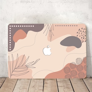 Leafy Hand Drawing Abstract Pink Painting Hard Case Organic Foliage Polka Dots Rubberized Laptop Cover for Macbook Air Pro 11/13/14/15/16+kb