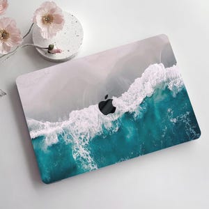 Ocean Beach Wave Painting Hard Laptop Case Art Sea Waves Simple Skin Rubberized for Macbook Air 11/13 Pro 13/14/15/16 2025 +Keyboard Cover