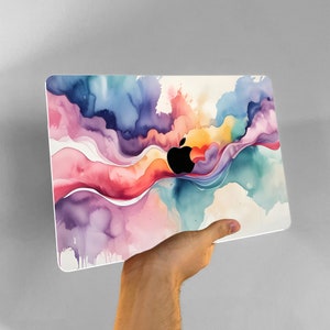 Watercolor Abstract Backgrounds Painting Hard Rubberized Case Art Colorful Seamless Laptop MAC Cover for MacBook Air Pro 13/14/15/16 Kb image 6