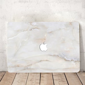 Classic White Jade Marble Stone Vein Painting Hard Rubberized Art Natural Grain Laptop MAC Case Cover for Macbook Air Pro 13/14/15/16 +Kb