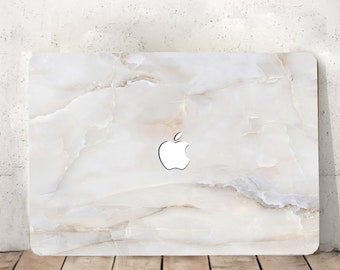 Classic White Jade Marble Stone Vein Painting Hard Rubberized Art Natural Grain Laptop MAC Case Cover for Macbook Air Pro 13/14/15/16 +Kb