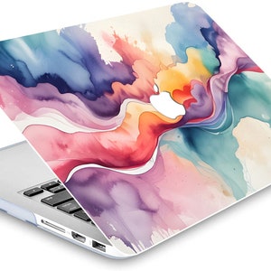 Watercolor Abstract Backgrounds Painting Hard Rubberized Case Art Colorful Seamless Laptop MAC Cover for MacBook Air Pro 13/14/15/16 Kb image 5