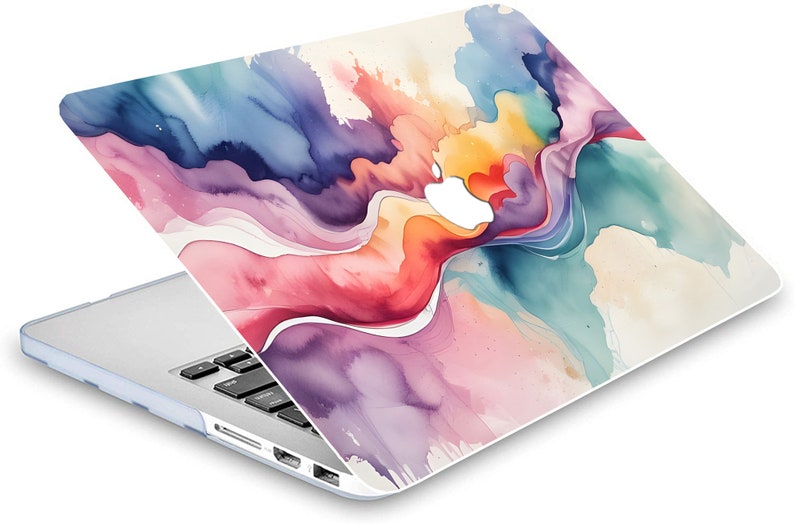 Watercolor Abstract Backgrounds Painting Hard Rubberized Case Art Colorful Seamless Laptop MAC Cover for MacBook Air Pro 13/14/15/16 Kb image 5