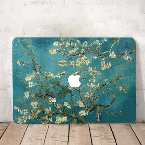 Almond Blossoms Artwork Painting Hard Cover Famous Flowers Van Gogh Art Drawing Rubberized Laptop Case for Macbook Air Pro 13/14/15/16 +KB