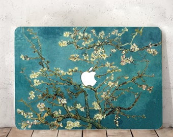 Almond Blossoms Artwork Painting Hard Cover Famous Flowers Van Gogh Art Drawing Rubberized Laptop Case for Macbook Air Pro 13/14/15/16 +KB