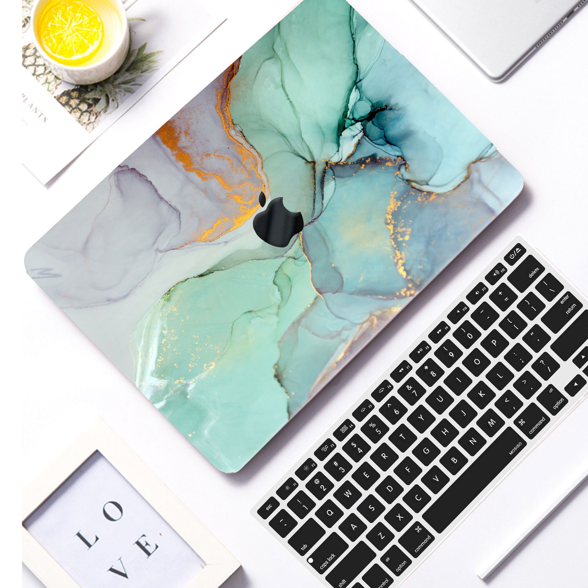 Green Ink Marble MacBook Case, Abstract Painting Hard Cover - Etsy