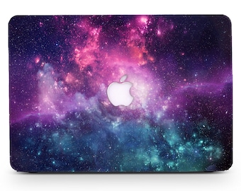 Blue Purple Starry Cosmic Hard Case Galaxy Sky Fire Rubberize Paint Laptop Cover for Macbook Air 11/13 Pro 13/15/16 2008-2020 +Keyboard Skin