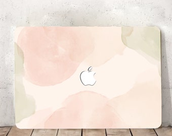 Soft Colors Neutral Pink Bubbles Abstract Painting Hard Case Watercolor Ink Print Rubberized Laptop Cover for Macbook Air Pro 13/14/15/16+kb