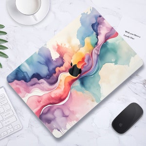 Watercolor Abstract Backgrounds Painting Hard Rubberized Case Art Colorful Seamless Laptop MAC Cover for MacBook Air Pro 13/14/15/16 Kb image 1