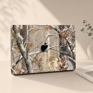Real Tree Camouflage Design Hard Case Leaves Custom Paint Hard Rubberized Laptop Shell for Macbook Air 11/13 Pro 13/14/15/16 +Keyboard Skin