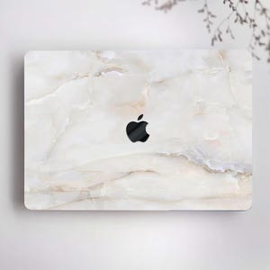 Classic White Jade Marble Stone Vein Painting Hard Rubberized Art Natural Grain Laptop MAC Case Cover for Macbook Air Pro 13/14/15/16 M4 +Kb