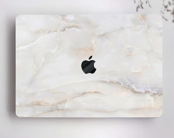 Classic White Jade Marble Stone Vein Painting Hard Rubberized Art Natural Grain Laptop MAC Case Cover for Macbook Air Pro 13/14/15/16 M4 +Kb
