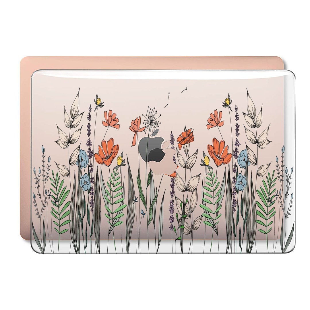 Wildflower Meadow MacBook Case, Clear Floral Painting Cover + Keyboard ...