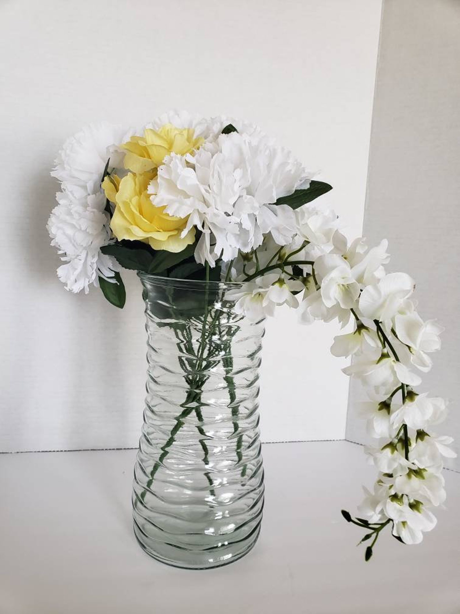 Glass vase for flowers or floral arrangement Glass Vase Etsy