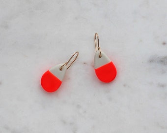 Peekay Neon Mini Teardrop Earrings - Handmade in Porcelain