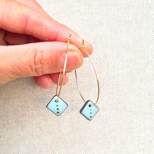Nicole Porcelain Charm Earrings on Gold Hoops