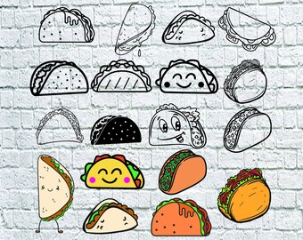 18 Taco svg bundle- Tortilla Dxf- Mexican Food vector- Taco digital clipart for Print, Design or more ,files download svg, png, eps, dxf.