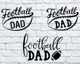 3 Styles Football Dad Svg Bundle, Football Dad Dxf, Football Dad files for Cricut, Print, Cutting...Svg, Dxf, Png, Eps