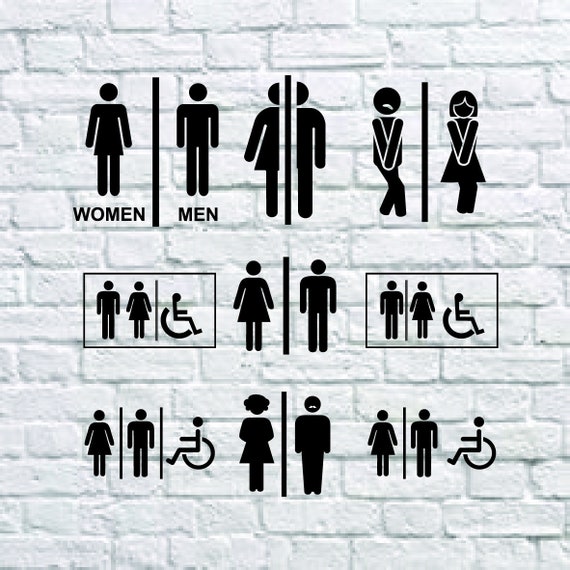 Download Buy 3 Get 1 Free...9 Styles Restroom SVG Restroom Sign SVG ...