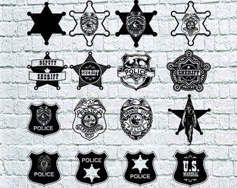 Police Badge SVG Bundle, Police Badge Dxf, Sheriff Badge Clipart,Cut Files For Silhouette,Files for Cricut, Sheriff Star Dxf, Png, Eps,Decal