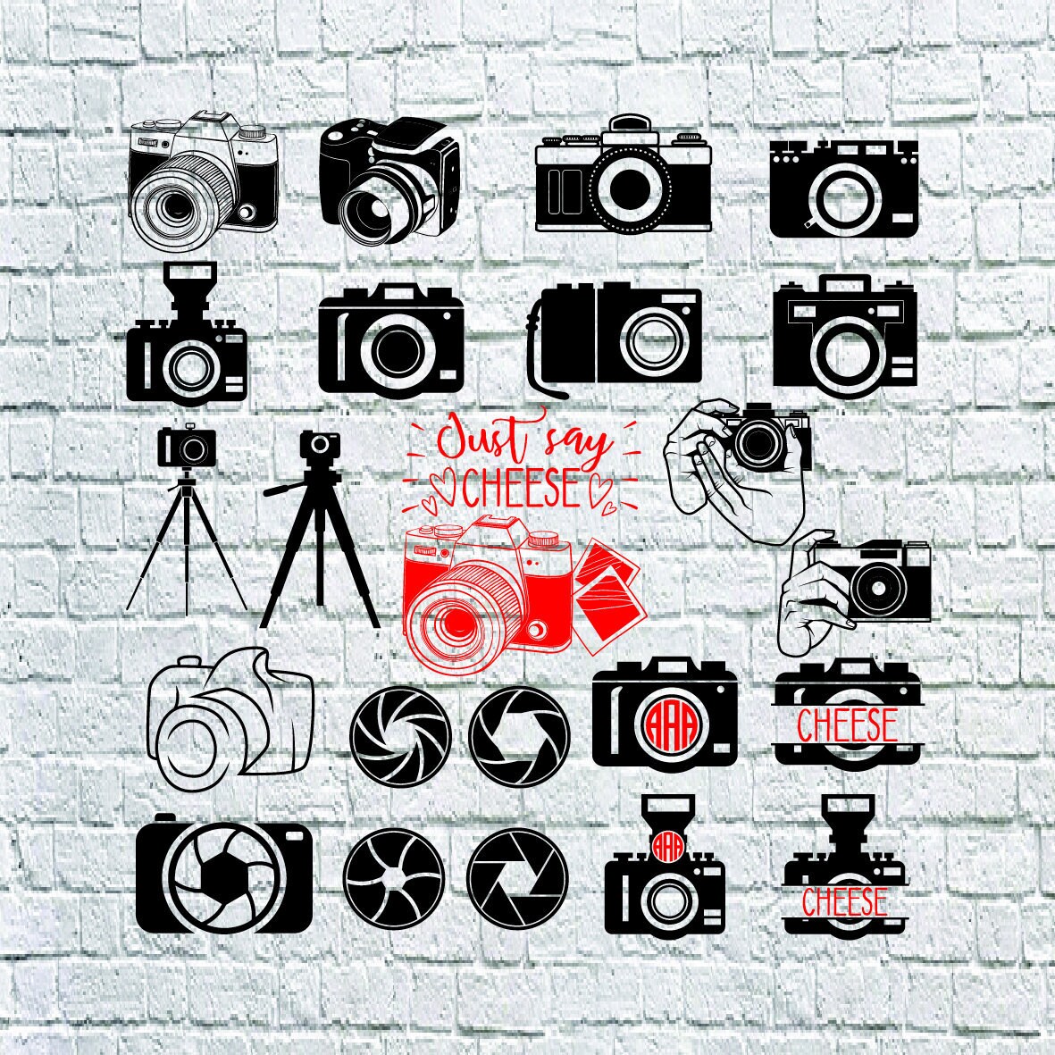 Buy 3 Get 1 Free 27 Camera Svgcamera Monogram Etsy