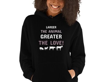 Sweat à capuche vétérinaire Plus grand l'animal - Plus grand l'amour ! Cadeau unisexe, Vet Tech Week, Vet Tech Hoodie, Journée mondiale des vétérinaires, DVM