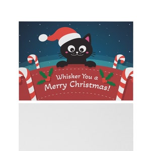 Whisker you a Merry Christmas - Flat Card Set of 10 | Gift for Vet Tech, Veterinarian, Appreciation Card, Thank you Card, Birthday Greeting