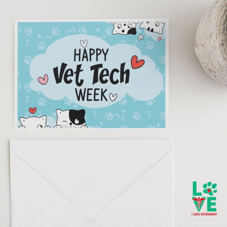 Happy Vet Tech Week Set of 10 Cards Gift for Vet Tech Etsy