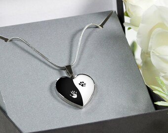 Regalo veterinario - Collar del corazón de Ying Yang, joyería veterinaria, DVM, vet Tech, estudiante veterinario, joyería de lujo, regalo del día veterinario mundial