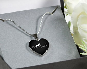 Equine Veterinarian Gift - Horse pulse Luxury Heart Necklace, Veterinarian Jewelry, DVM, Vet Tech, Vet Student, World Veterinary Day Gift