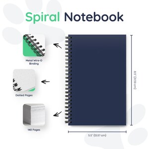 a spiral notebook is shown with the instructions for how to use it