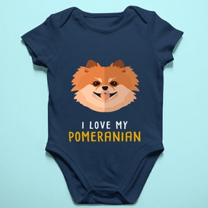 Ich liebe meine Pommern Bio-Baumwolle Baby Body/Säugling/Kleinkind T-shirt/Neugeborenen Geschenk/Baby-Dusche-Geschenk/Hundeliebhaber/Pommern Liebhaber